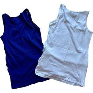 Womens Maternity Tank Top Bundle Small Blue White